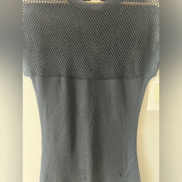 State of Claude Montana Black Mesh Sheer Tunic Top Italy Size 8 - Picture 3 of 10